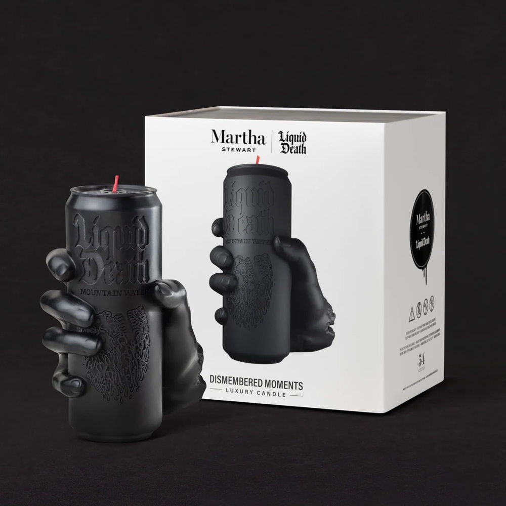 Liquid Death x Martha Stewart Candle